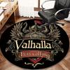 Viking Odin Totem Round Rug,  Non-Slip Mat, Valhalla Themed Decor for Office, Living Room, Lightweight Carpet