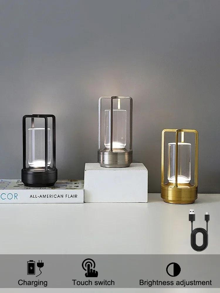 Nachtlicht Schwarz Gold Silber Tischlampe Touch USB-Laden Umgebungslicht Geeignet für Schlafzimmer Wohnzimmer