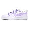 Nike Court Borough Leather Slip Resistant Cushioning Abrasion Resistant Low top Skateboard Shoes GS White Purple BQ5448-100(Team52-)