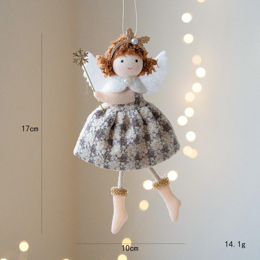 High Quality Cloth Angel Girl Pendant Red White Grey DIY Decor Christmas Doll Pendant Hanging Ornaments New Year Party