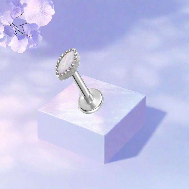 Titanium F136 Diamond Inlaid Ear and Lip Studs - Versatile, Elegant, European & American Style