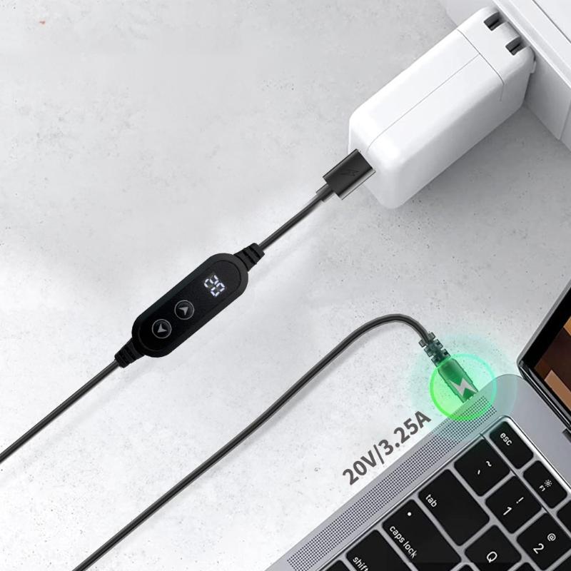 Multiple Voltages Type C To DC5525 Charging Cable Cord Compatibles Modems Notebook And 3A Powerful Devices