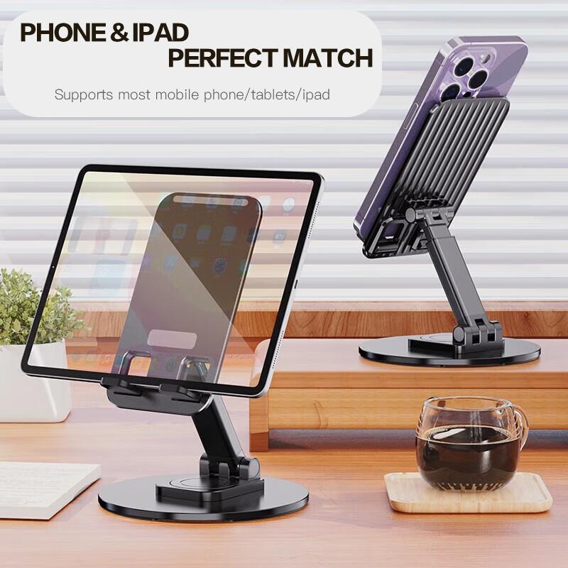 360 Rotation Portable Folding Tablet Holder Desktop Adjustable Aluminum Metal Support Kickstand Cell Phone Stand For IPad IPhone