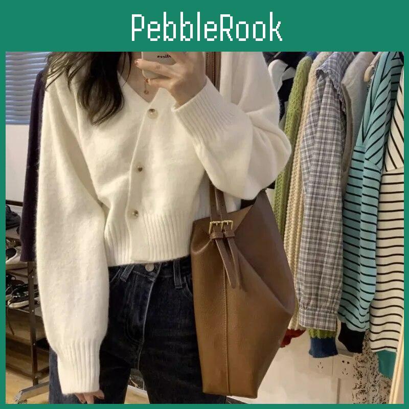 Women Sweater Cardigan Knitted Vneck Diagonal Button Autumn And Spring Solid Long Sleeve Loose Sweater Cardigan Female Top
