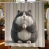 1pc Bathroom Shower Curtain, Daily Gratitude Practice Camp, Cute Pet Day Shower Curtain, with 12 Hooks, 180*180Cm Bathroom Cur
