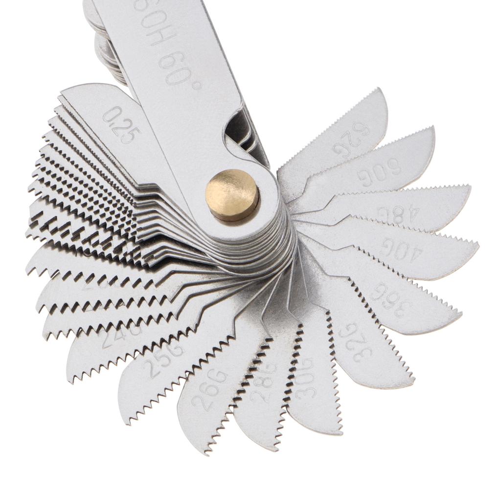 20pcs-58pcs Blades Screw Pitch Gauge Metric & Imperial & US Screw Meter SAE Whitworth 55/60 Degree Metrisch Thread Measurement Tools