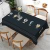 Fish Theme Rectangle Tablecloth for Table Decor Washable Fish Wave-like Lines Print Kitchen Dining Table Cloth for Holiday Party