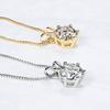 Certified Moissanite Solitaire Pendant Necklace Gold Plated Silver Adjustable Chain for Women Collar Gift