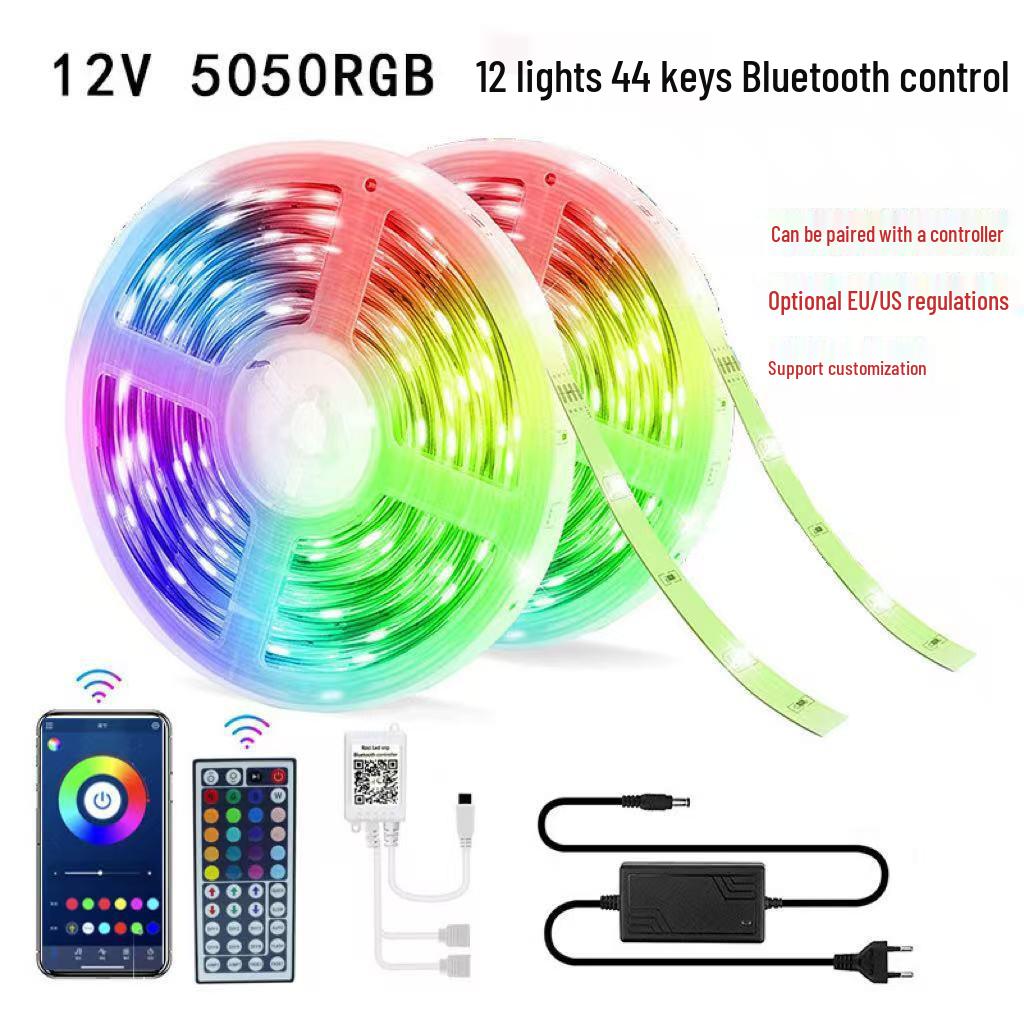 "12V WiFi Waterproof LED Light Strip Set with Alexa Voice Control, 2835/5050, 24-Key"