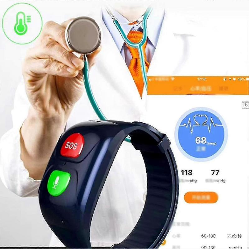 Sos Wrist Gps Tracker Compatible Elderly Call Sos Gps Locator Ph Er Ip67 Watch Ph