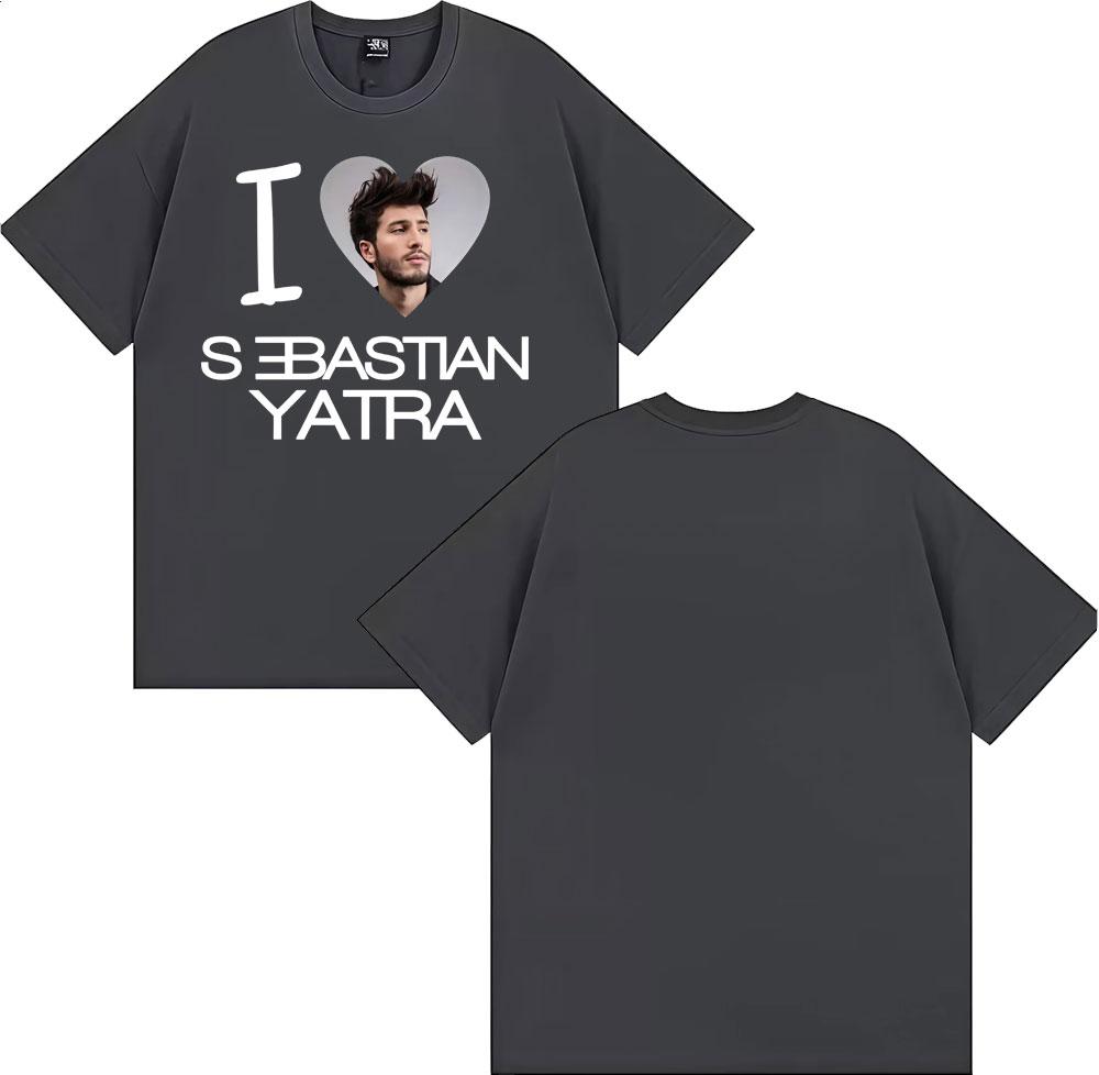 I Love Sebastian Yatra Singer T Shirts Mens Clothing Fashion Trend Short Sleeve Tshirt Unisex High Quality 100 Cotton T Shirt