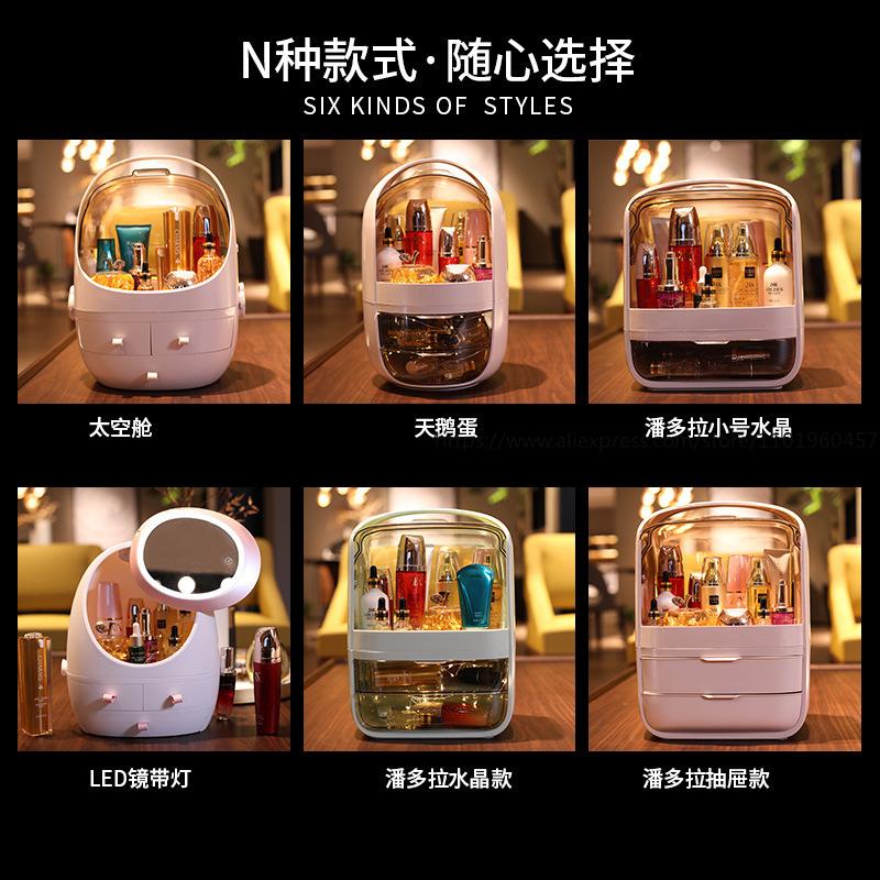 Minimalist Viral Cosmetic Storage Box Large Capacity Dustproof Organizer for Lipstick Skincare Desktop Vanity Use