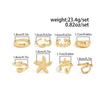 Ingemark  8pcs/set Bohemian Starfish Scallop Open Ring for Women Elegant Imitation Pearl Irregular Knuckle Ring 2026 New Jewelry