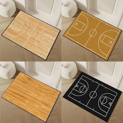 5 Kinds Basketball Court Pattern New Entrance Floor Mat Bathroom Absorbent Foot Door Mat Anti Slip Doormat Decoration
