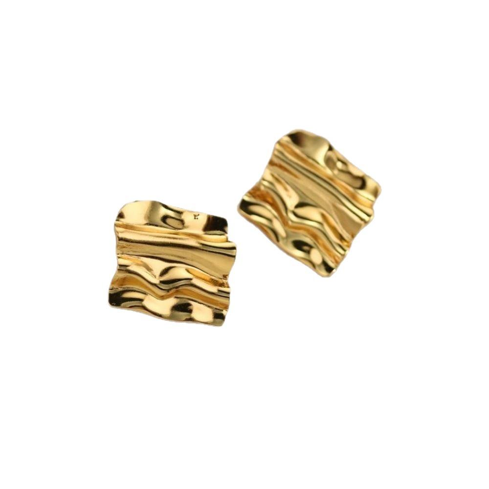 Stainless Steel 18K Gold-Plated Geometric Irregular-Shaped Earrings for Women