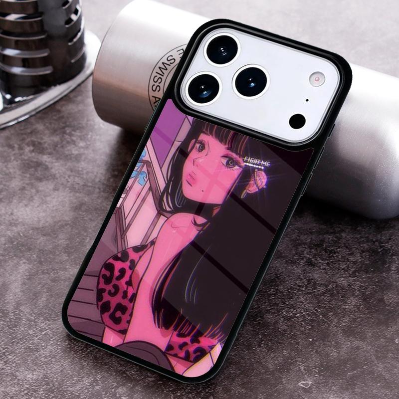 Cartoon Girl illustration Phone Case For iPhone 17 16 15 14 13 12 11 Pro Max Plus 17Air Soft Silicone Cover