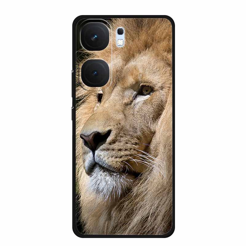 For Vivo iQOO Neo9 Pro Case TPU Silicone Soft Back Cover for Vivo iQOO Neo9 Neo 9 Black Fashion Cool Animals Coque Lion Tiger