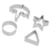 5Pcs Set Sugar Candy Pie Mold Cutter Stainless Steel Cookies Chocolate Mold for Games Entertainment Silver