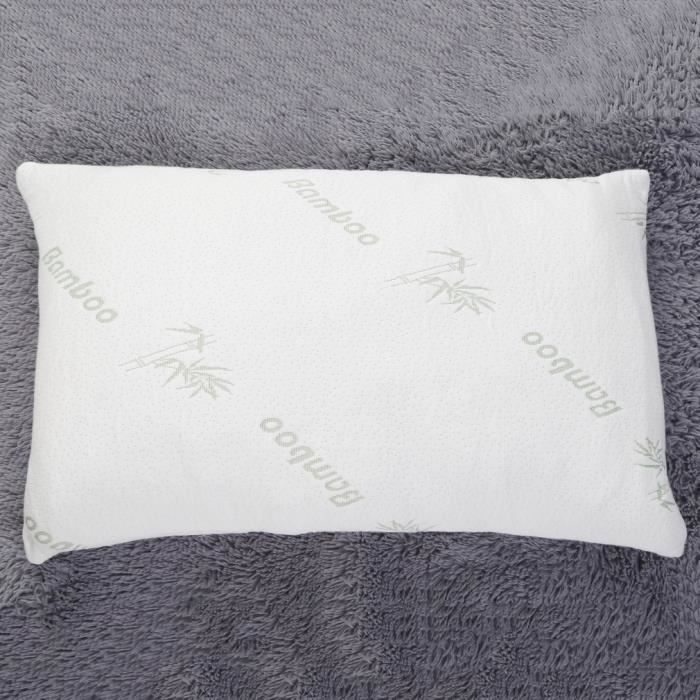 Oreiller - OUTAD - 19x28 pouces - Mousse de mémoire déchiqueté - Blanc - Oreiller médium