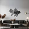 Elegant Metal Wall Art Goldfish Silhouette, Ocean Fish Sculpture for Living Room Bathroom Modern Coastal Home Decor