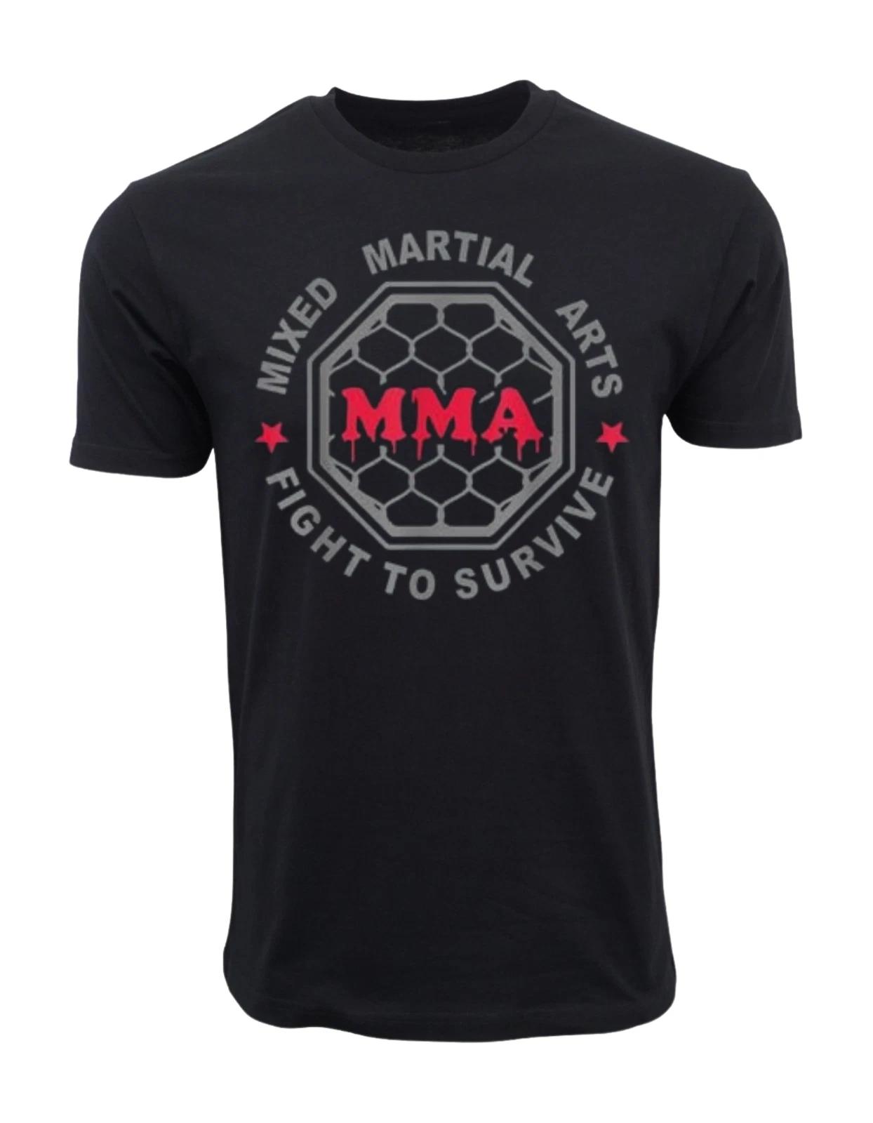Unisex Adult Casual Graphic MMA MIXED MARTIAL ARTS CAGE T SHIRT BJJ... L