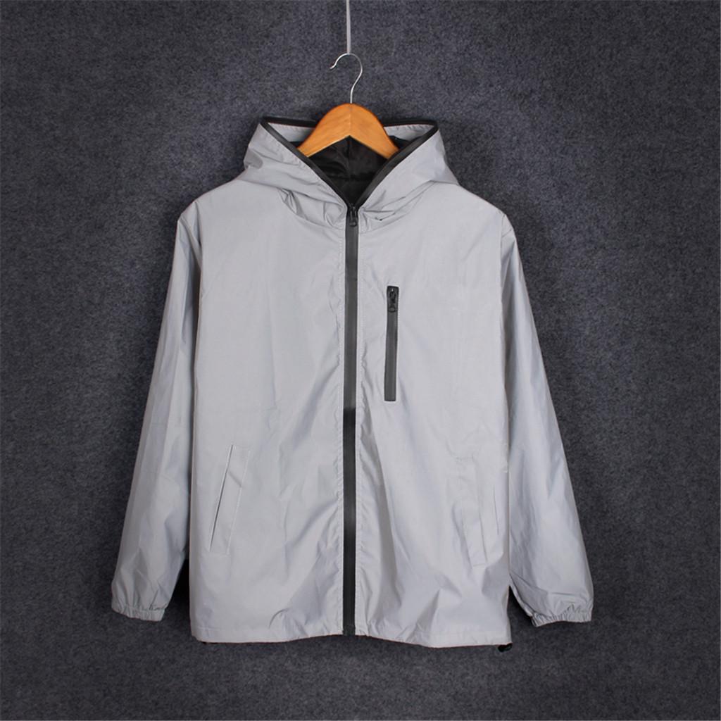 Highlight reflective clothing men's bright silver luminous fluorescent clothing jacket luminous outdoor cycling jacket