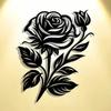 Black White Metal Rose Wall Art Iron Flower Decor for Home Office Cafe Gift