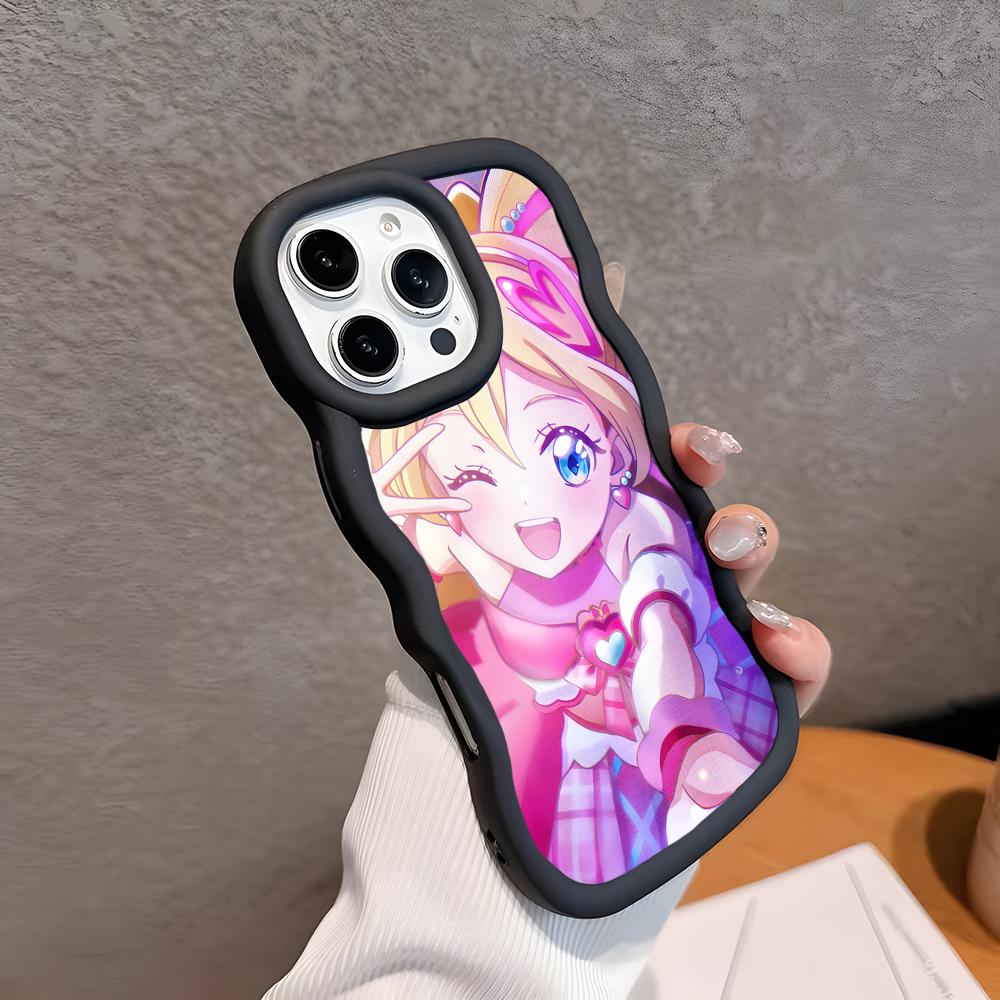 Sakura Uta Cure Idol Wavy Edge TPU Mobile Phone Case for iPhone 17 16 15 14 13 12 11 Air Pro Max Plus Colorful Cover
