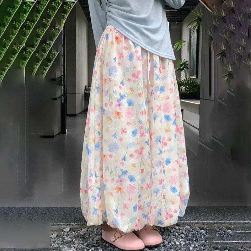 

Женские разноцветные шорты-юбка силуэта «Распустившийся цветок» - Летние брюки из тонкой ткани, свободные, с широкими штанинами, с цветочным принтом - Повседневный свободный крой L