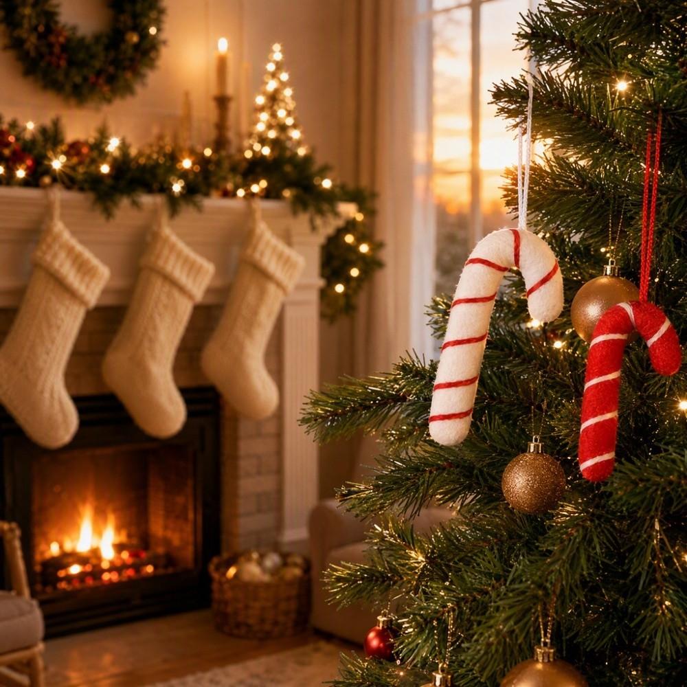 Striped Design Christmas Candy Cane Pendants Xmas Tree Hanging Candies Home Decoration