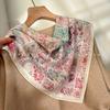 Retro mocha coffee silk scarf double crepe square scarf 111 mulberry silk high-end neck summer new silk scarf