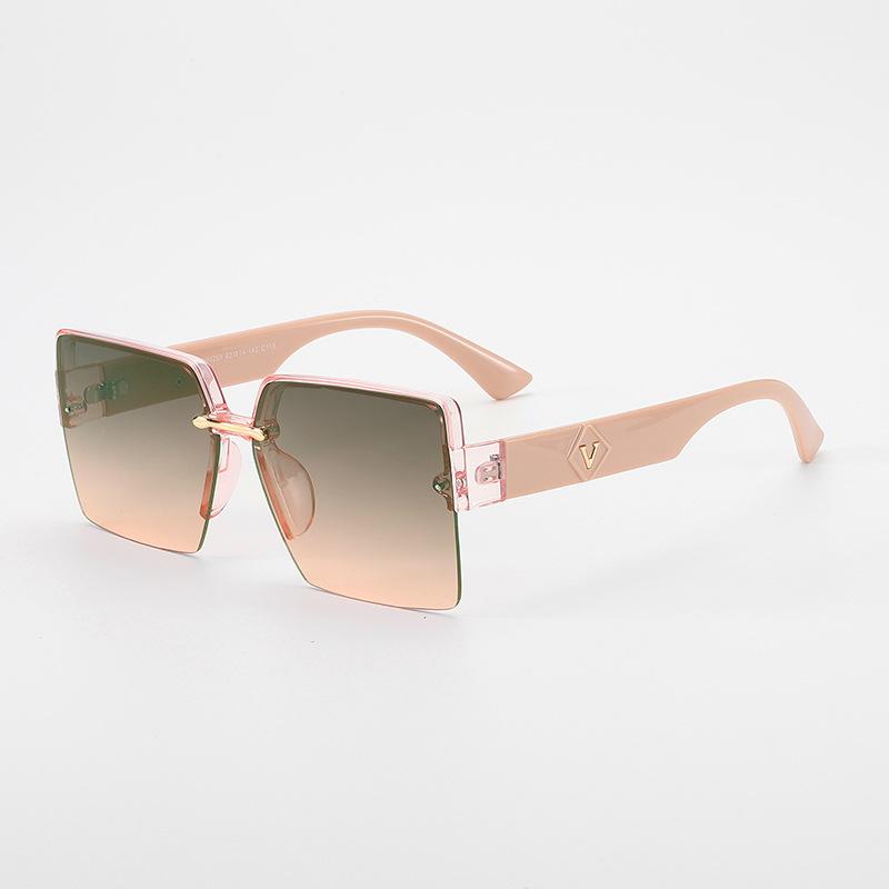 Luxury Semi Rimless Sunglasses For Women And Men Glamour V Brand Unisex Sun Glases Square Stylish Shades