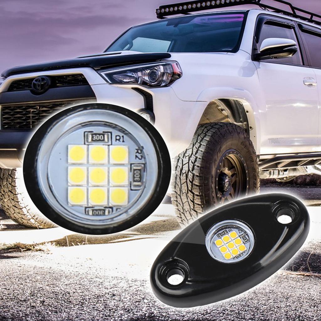 8 Packs LED Rock Lights for Trucks IP67 Waterproof Under Body Wheel Well Light Exterior Interior