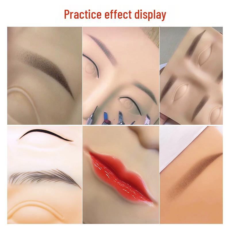 Semi-Permanent Microblading Practice Skin: Soft Silicone Eyebrow, Eye, and Lip Simulation for Beginners; Eyeliner Won't Smudge