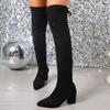 Winter New Over-the-knee Boots Women's High-heeled  Fashionable and High-quality Boots 2025 Casual Square Root High Boots
