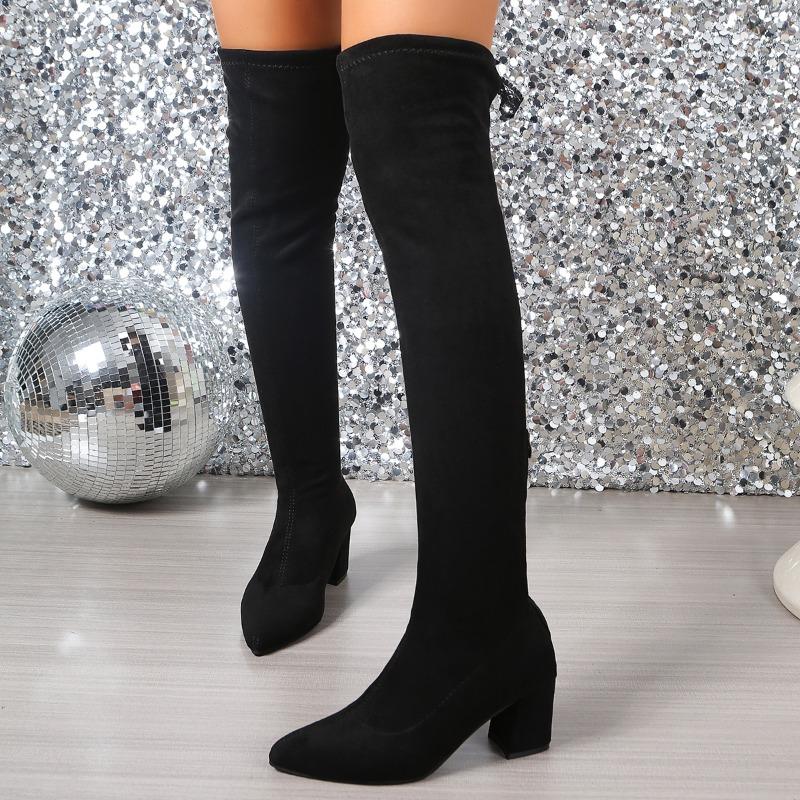 Winter New Over-the-knee Boots Women's High-heeled  Fashionable and High-quality Boots 2025 Casual Square Root High Boots