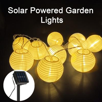 Solar Lampion Lichterkette 10 LEDs Wasserdicht Garten Lichterkette für Außen Hof Balkon Zäune Veranda Terrasse Party Deko