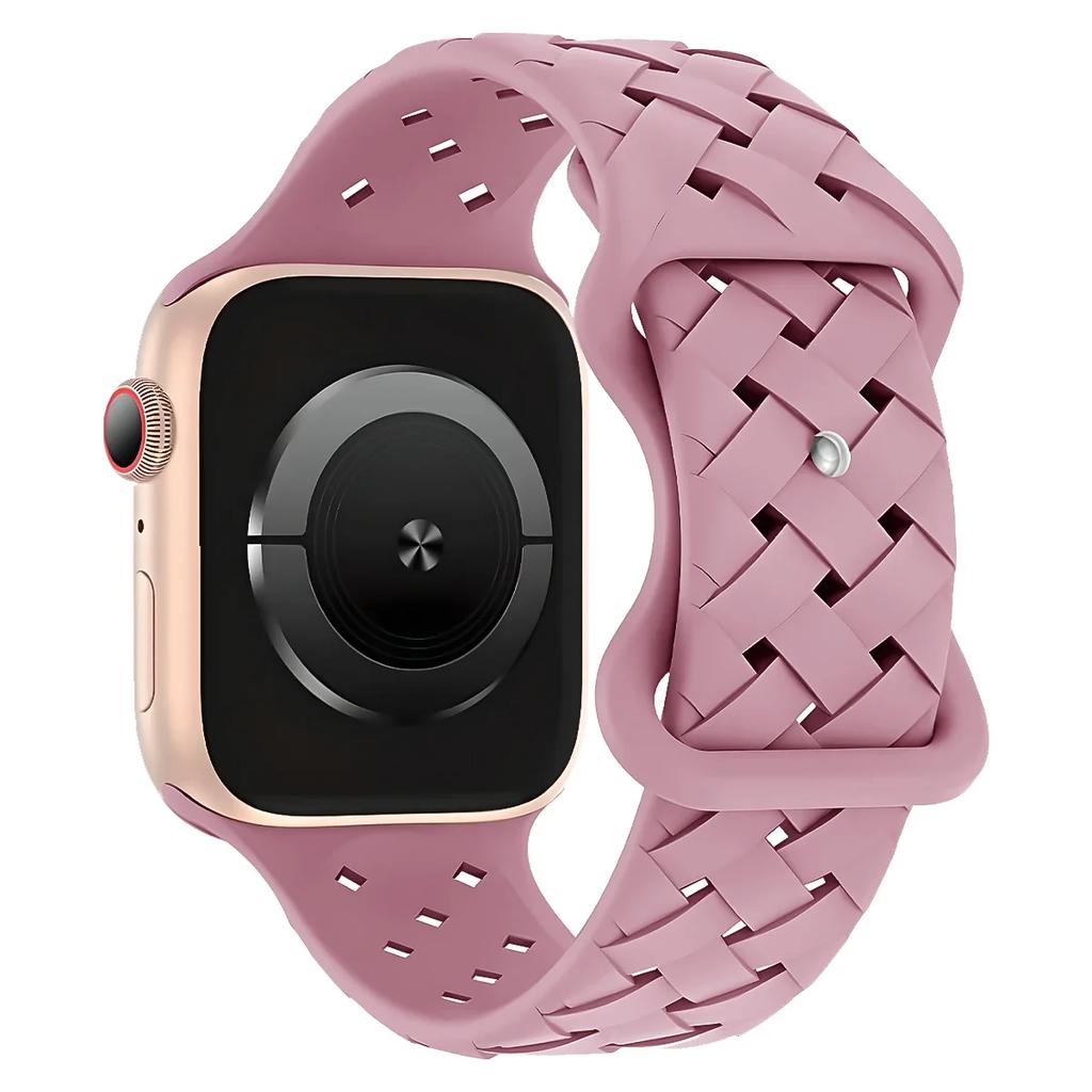 Silicone Strap for Apple Watch Band Ultra 2 49mm 46mm 45mm 44mm 42mm Sport Breathable Bracelet For IWatch Series 10 9 8 7 6 SE 5