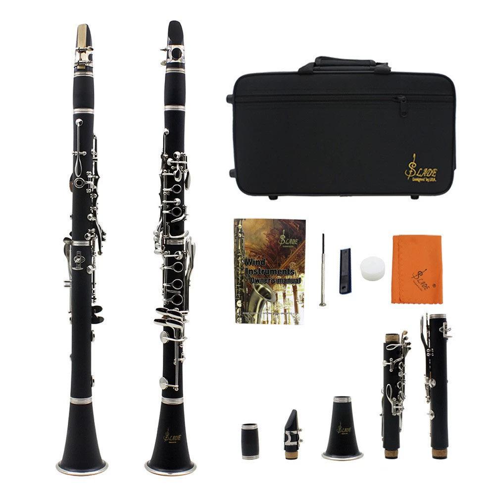SLADE Bb Clarinet 17 Keys Bakelite Wooden Professional Woodwind Instrument Colorful Clarinette With Box Accessories Parts