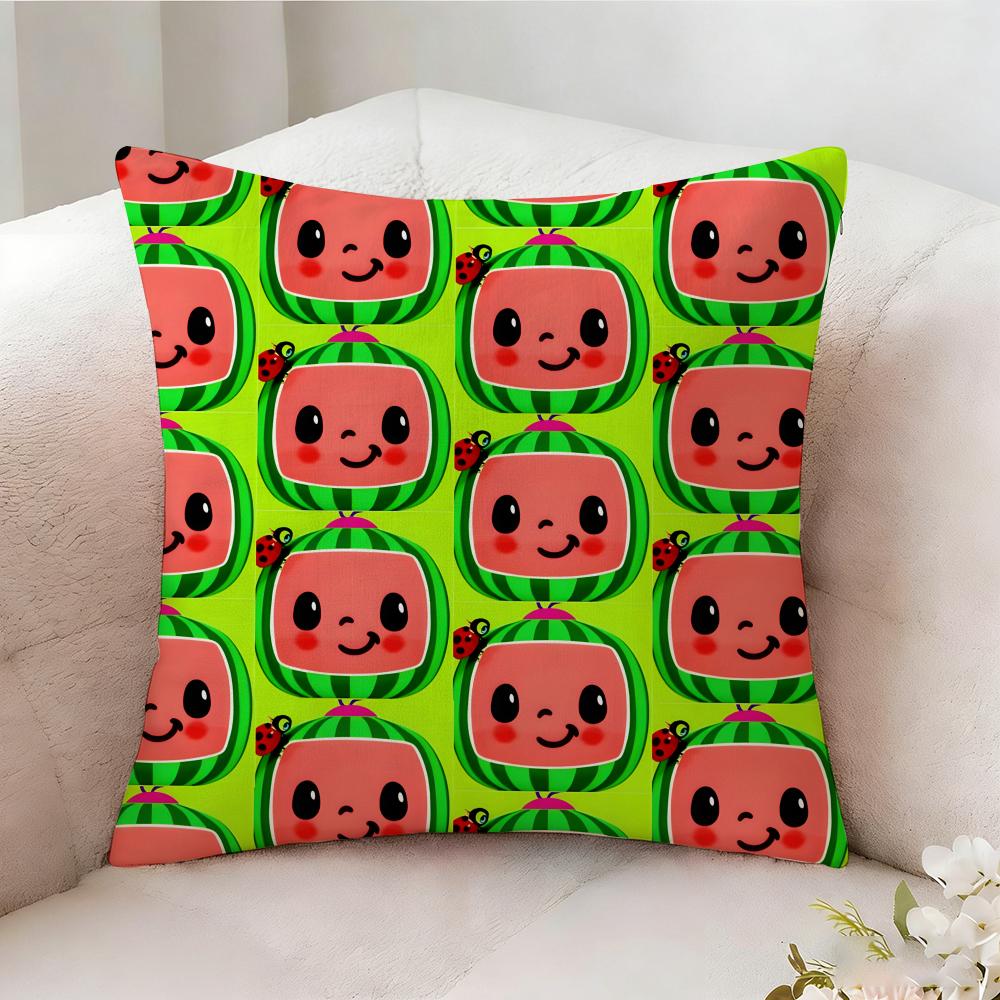 C-cocomelon Cartoon Pillow Case Pillowcase, Double-sided Printed, Sofa Cushion, Bedroom Headboard Pillow