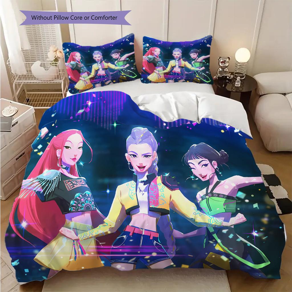 K-Pop Devil Hunter Series bedding, duvet cover, pillowcase, home decoration, birthday gift (1 * duvet cover+2 * pillowcase, coreless)