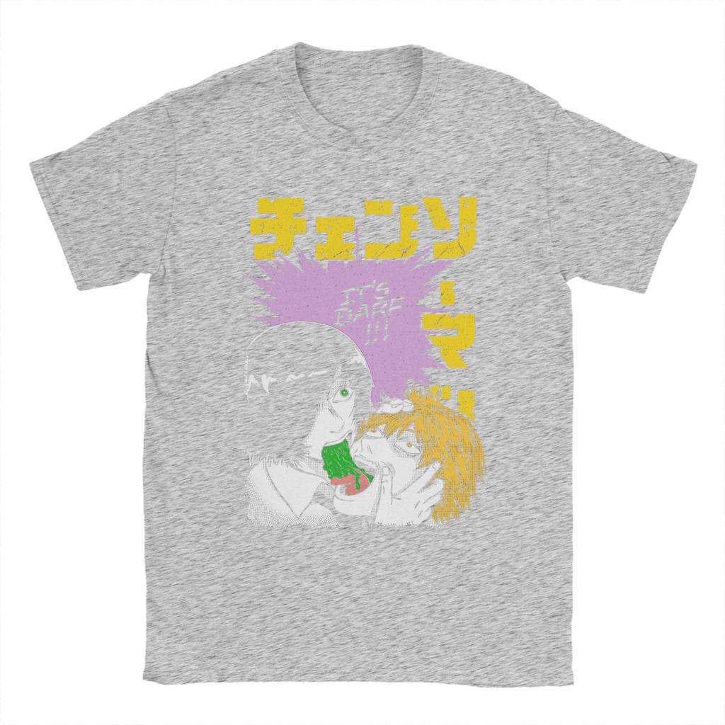Herren Chainsaw Man Japanischer Manga T-Shirts 100% Baumwolle Kleidung Lustige Kurzarm Rundhals T-Shirts 6XL T-Shirt