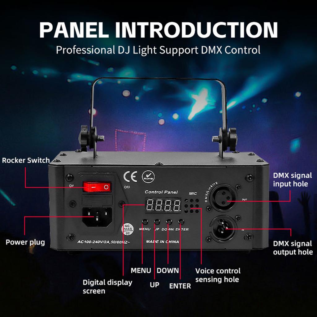 6IN1 Stage Laser Light Disco Party LED UV Stage Lighting System Club Stage Light