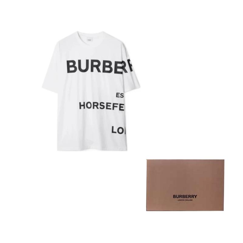 Burberry T-Shirts Men's White Crew Neck Moderate 80843321