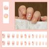 2025 Newest 24Pcs/Set Nail Art French Fake Nails Set With Glue Abs Plastic - Simple Short Nail Stickers