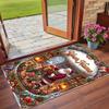 Christmas Custom Name Printed Square Area Rug Soft Non Slip Floor Carpet For Bedroom Holiday Gift