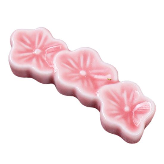 

Держатель для палочек для еды Необычная устойчивая к коррозии подставка для палочек в японском стиле Обеденный стол Соскальзывающий керамический держатель для палочек для еды розовый