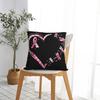 Breast Cancer Heart Dragonflies Awareness Square Pillow Cases Cushion Covers Fashion Decorative Pillowcase for Seat 18x18