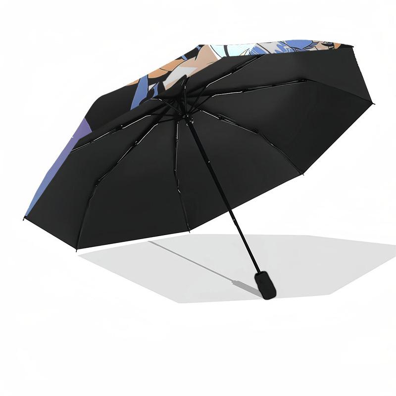 1pc Fantasy Heroes Auto-Folding Umbrella: Portable 3-Fold Design with Iron Frame, Perfect for Fans, Travelers, Everyday Use, and Festive Gifts!T007