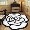 Soft Crystal Velvet Camellia Carpet Non-slip Quick-Drying Floor Rugs 60x60CM Absorbent Floor Mat Living Room Bathroom